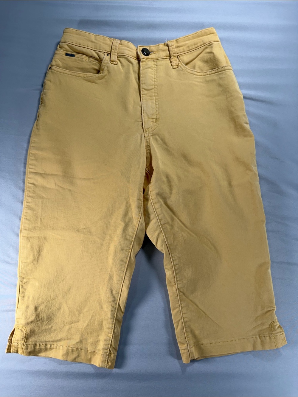 FDJ French Dressing Jeans Mustard Yellow Capri Crop Pants Women's Size 10 #1058